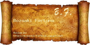 Bozsaki Fortuna névjegykártya
